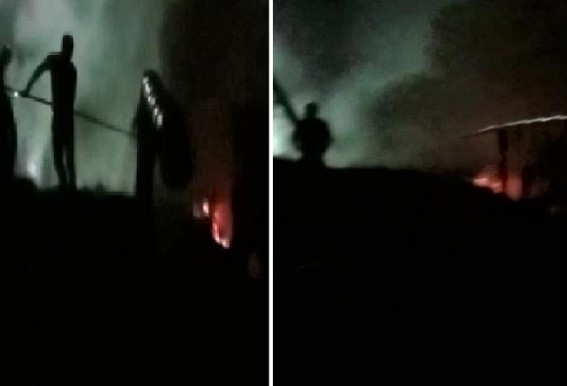 Fire allegedly set by miscreants in Teliamura Ward No-15 Fire allegedly set by miscreants in Teliamura Ward No-15